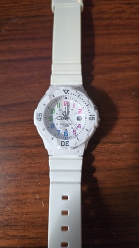Casio LRW-200H Quartz Watch – White / Rainbow Dial – New Battery