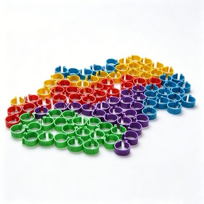 Poultry Leg Bands Numbered 100PCS 001-100 Plastic Marking Rings for Breeding