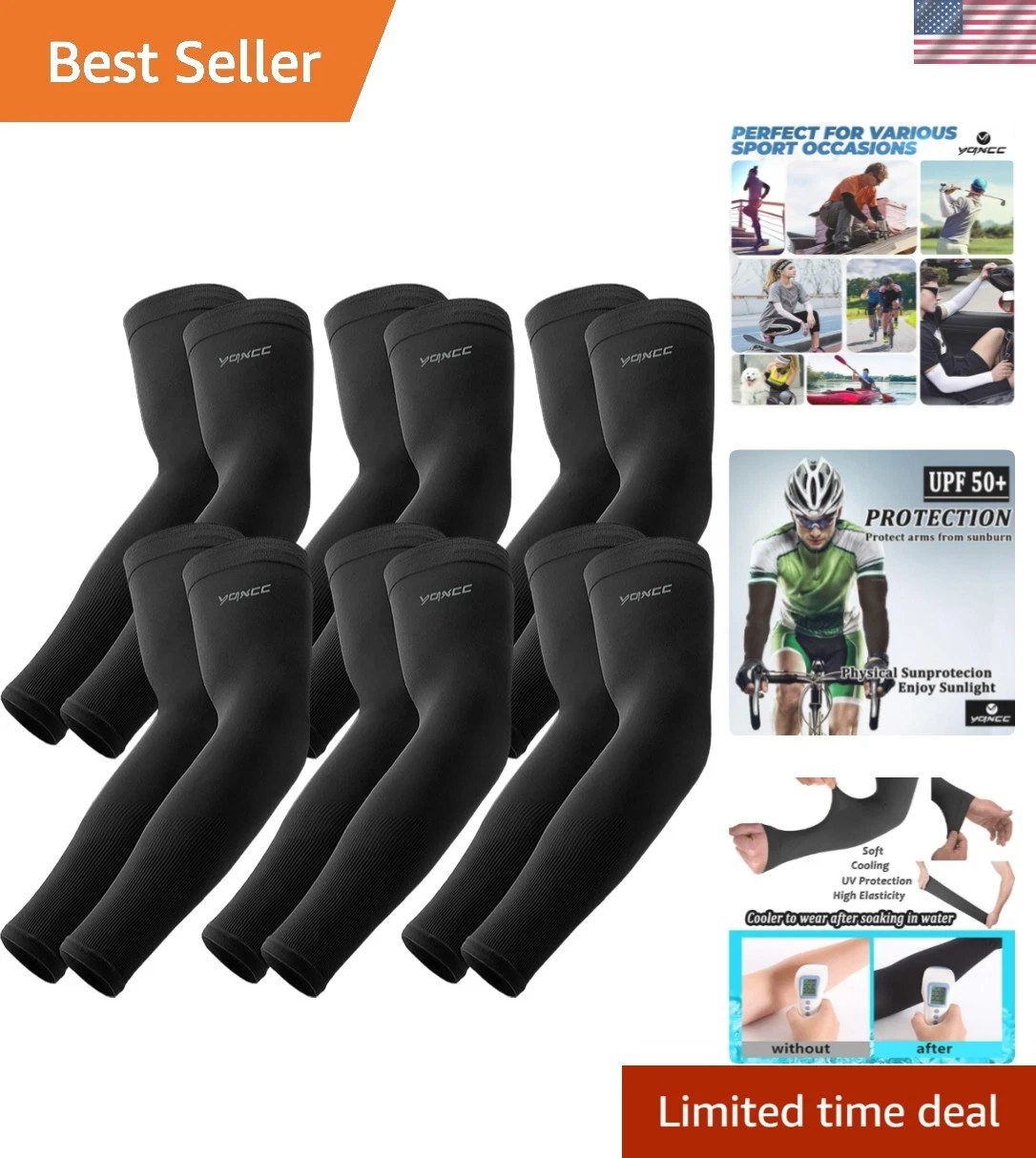 6 Pairs Arm Sleeves for Men Women | UPF 50 Cooling UV Sun Protection | Sports...
Opens in a new wind