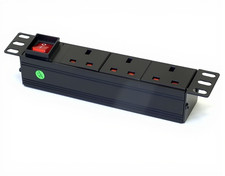 Image of 10” 1U 3 Way Rack Mount Power Distribution Unit PDU For Data Lan Cabinet Switch