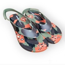 Mini Melissa x Ipanema green camo flip flops Shoes orange tigers toddler size 12