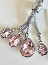 New Pink Clear Faceted Austrian Crystal Purse Bag Charm Keychain - 4.5