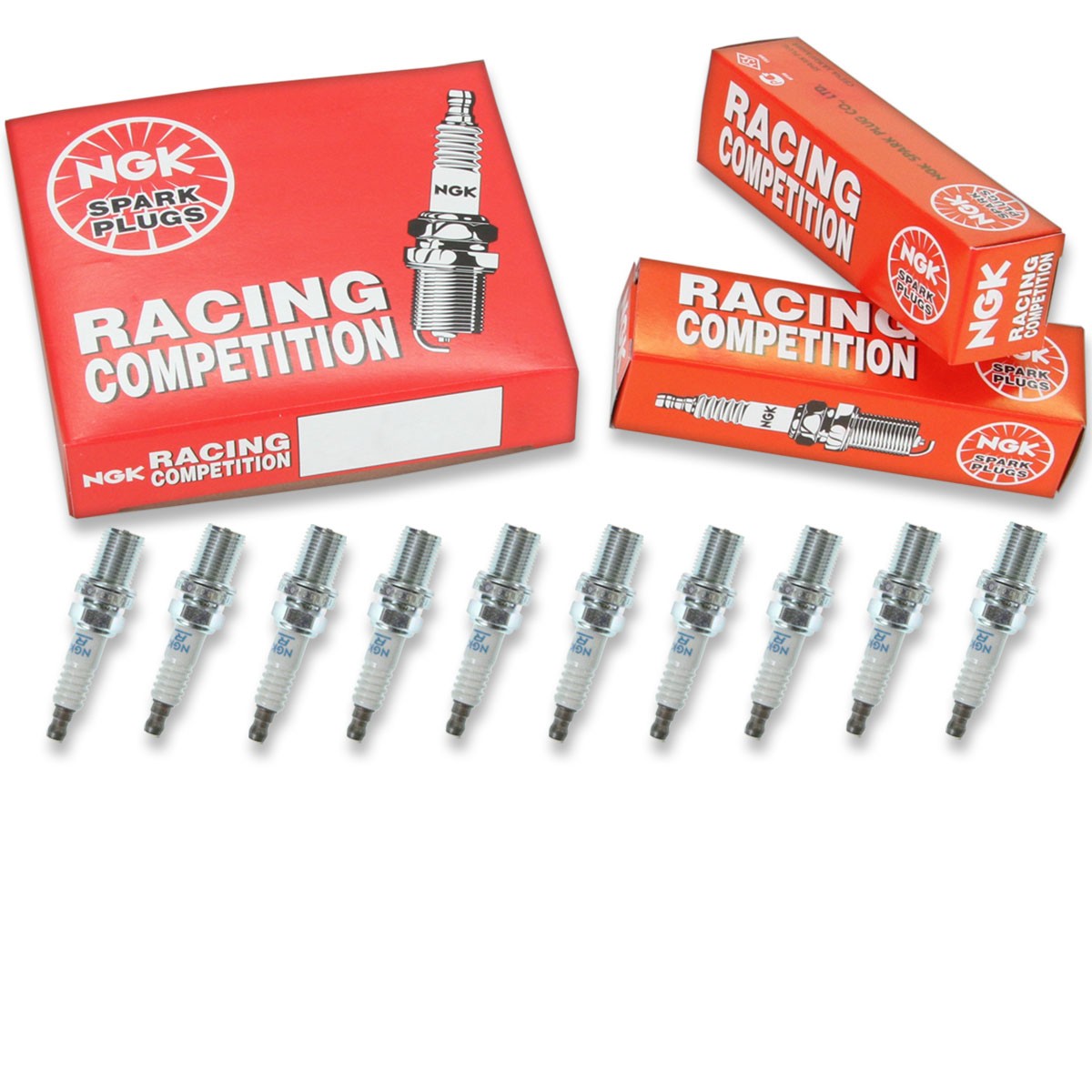 10 pc NGK 4586 R6601-11 Racing Spark Plugs for IK34 5322 Ignition Wire lh