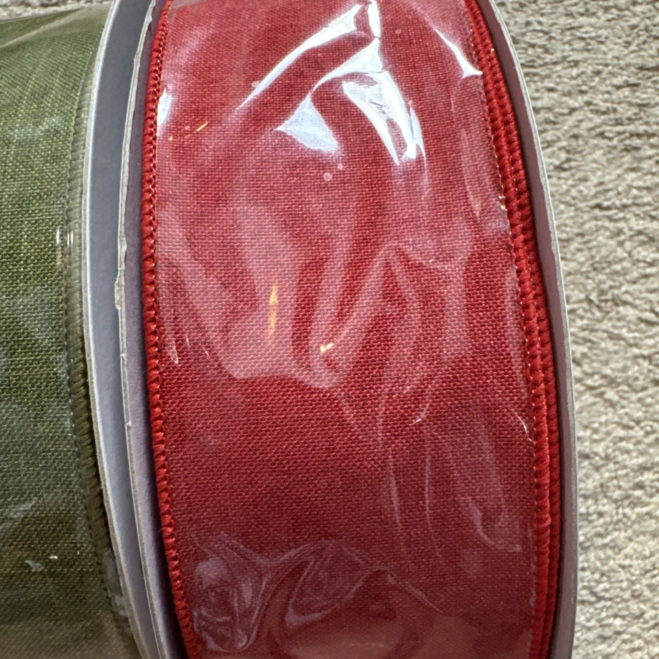 Christmas ribbon Red, Brown, Olive Green Berwick Offray 2.5”x 50yards LOT OF 3 - Image 4 of 4