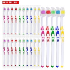 25 Individually Wrapped Travel Toothbrushes - Multi-Color Set for Adults  Kids