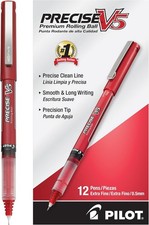 Precise V5 Stick Extra Fine Point 0.5mm Red Ink Pens 12-Pack