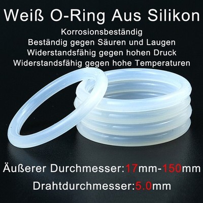 Lebensmittelqualität Silikonkautschuk O-Ring Gummi Dichtung Dichtring 17mm~150mm