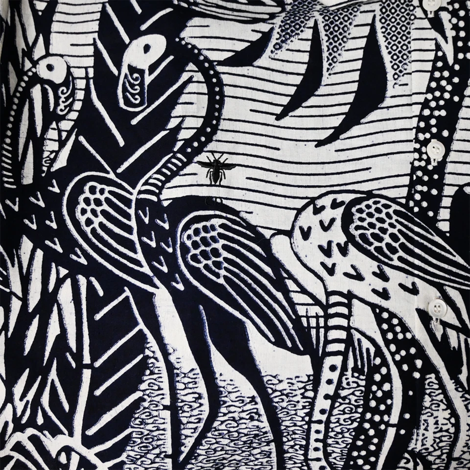 CHRISTIAN DIOR | Blusa con botones estampado tropical talla 4 Foto 3 de 4