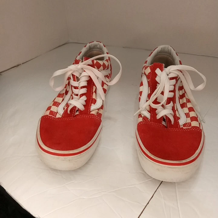 Scarpe Vans uomo taglia 8 donna taglia 9 5 rosse scacchiera oldol skool bas