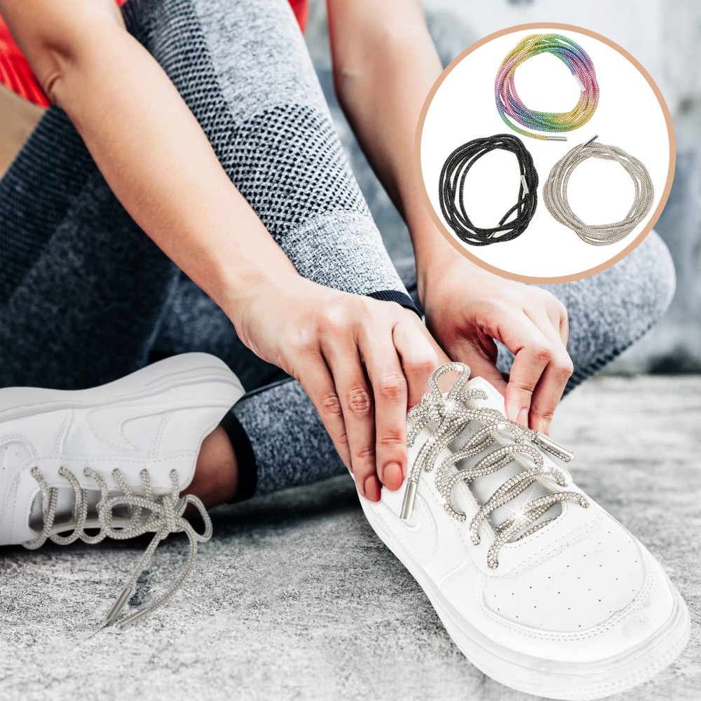 APL 3 Pezzi Lacci Interi Sneaker Sparkly Bambino Donna Glitter