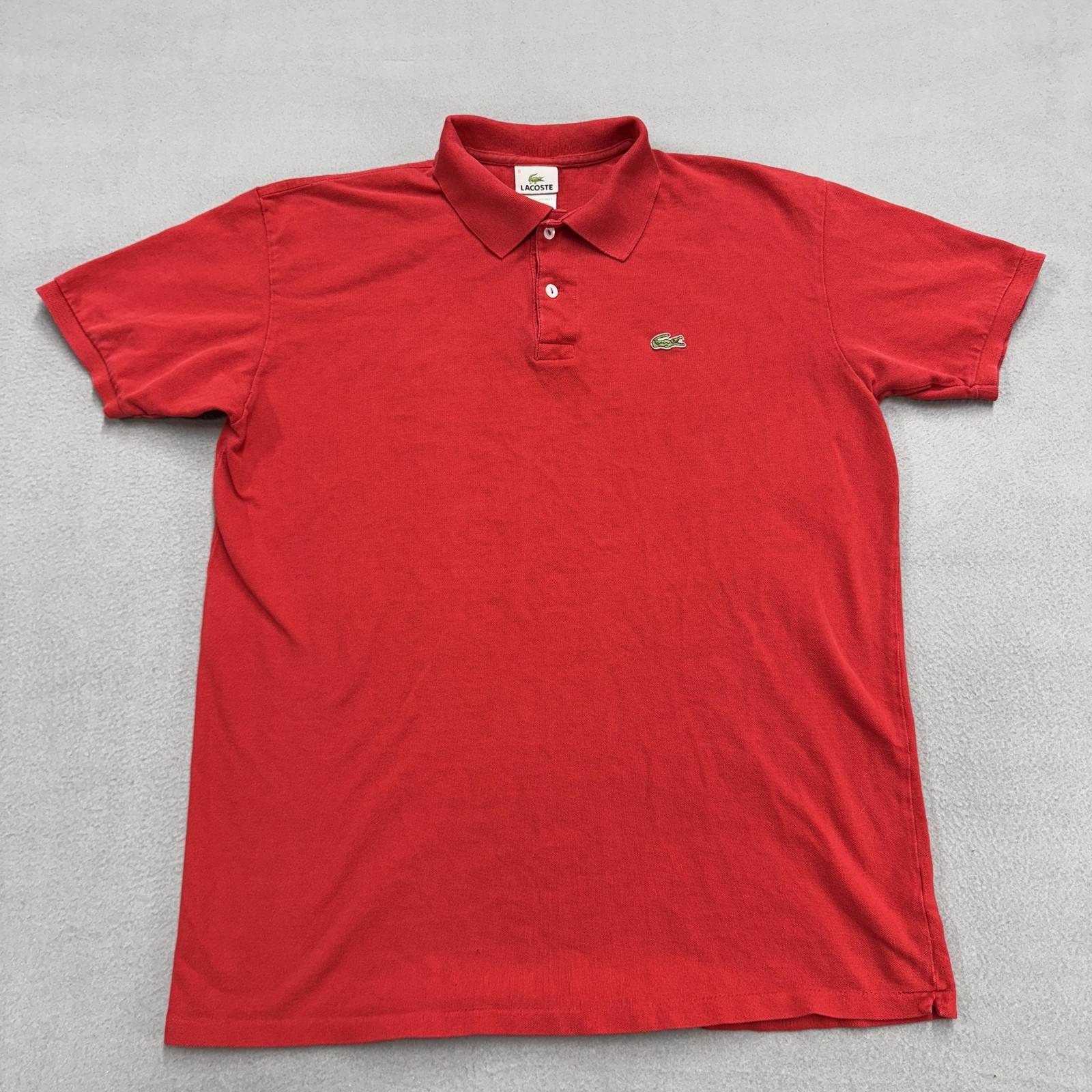 Lacoste Polo Shirt Mens XL Red Pique Short Sleeve Crocodile Logo Classic Fit