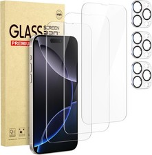 3 Pack Screen Protector for iPhone 16 Pro  3 Pack Camera Lens Protector