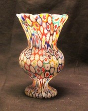 MURANO TOSO MILLEFIORI 6 1/4" VASE