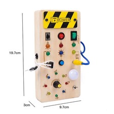 Montessori Busy Board w/ LED Light Switch Wooden Board Sensory Toys for Toddlers
