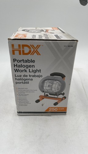 HDX 250W Portable Halogen Work Light Adjustable Head Job Site Utility Lamp - Picture 3 of 5