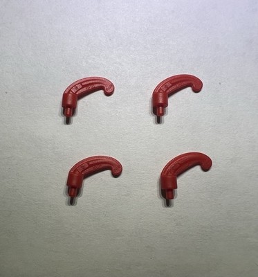 Lego Lot Of 4 Bright Red Mini Feather Feathers Hat New City Knight Castle Helmet