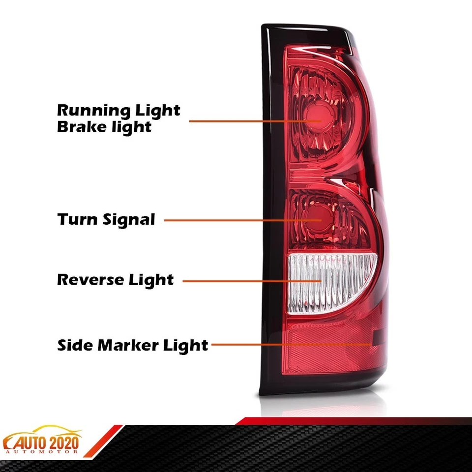 Pair Red Tail Lights Brake Lamps Fit For 03-06 Chevy Silverado 1500 2500 3500 HD - Image 3 of 4