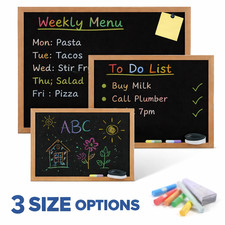 BlackBoard Wooden Frame Small Large Home Office Notice Menu Chalk Board
