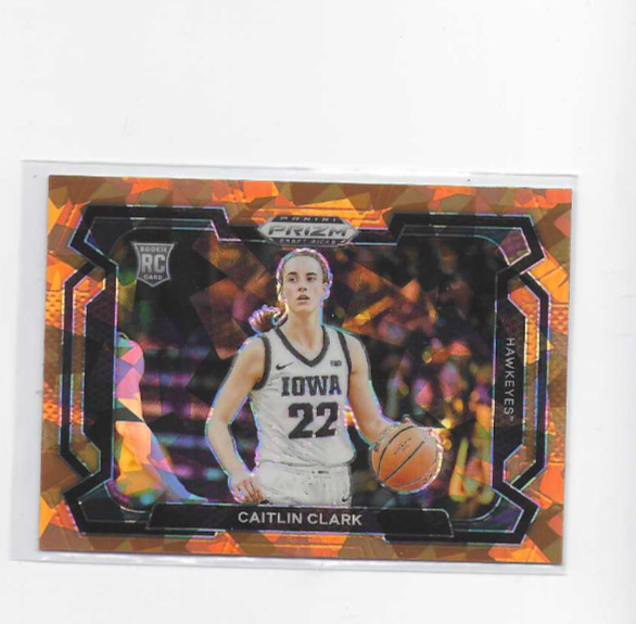 2024 Panini Prizm Draft Picks Orange Ice Variation Caitlin Clark Rookie #57