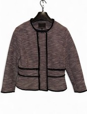 Banana Republic Tweed Jacket Blazer Women  s 6 Black Trim Career