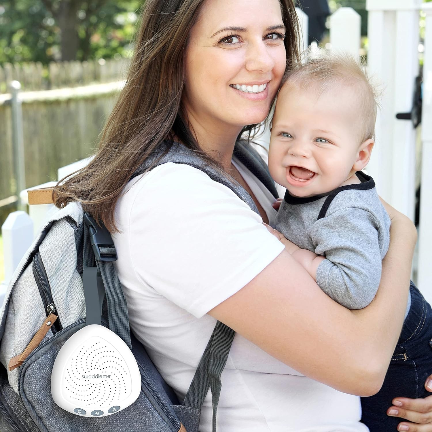 SwaddleMe by Ingenuity Soothe & Vibe – Portable Sound Machine & Soother White 