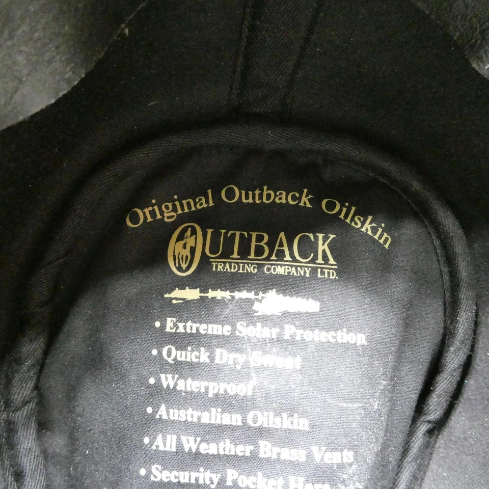 Outback Trading Sombrero Vaquero Correa Trasera Marrón Piel Aceitosa Impermeable Hombres Exterior Foto 3 de 4