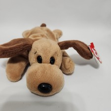 Ty Beanie Babies Bones Brown Dog Bean Bag Plush Pre-Owned Heart Tag Gone