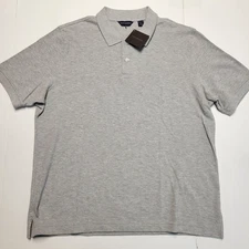 $115 New SCOTT BARBER  Pima Cotton Pique Polo Shirt Men XL X-LARGE Gray Heather