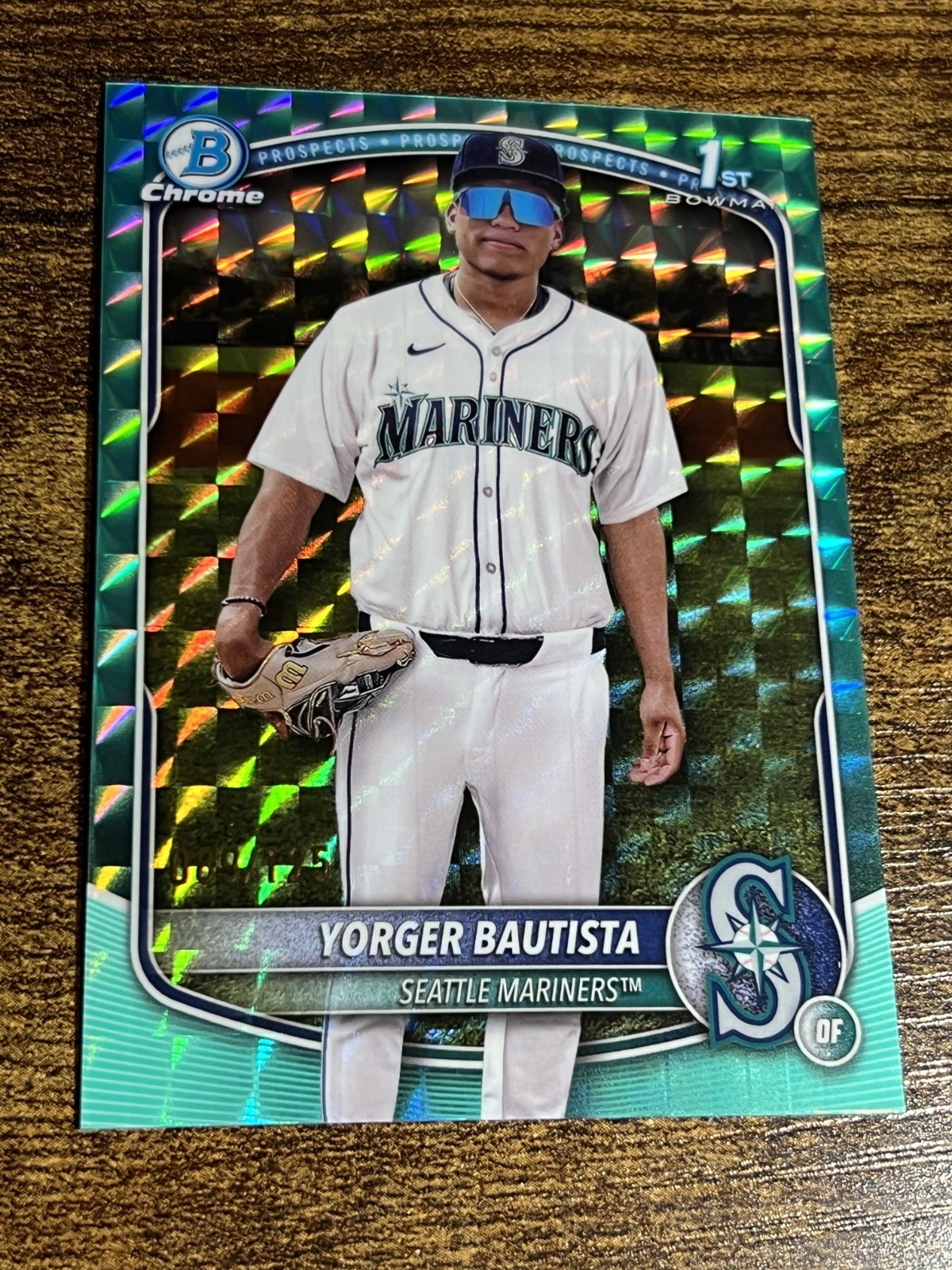 YORGER BAUTISTA 2025 Bowman Chrome #BCP-194 Mariners 1st Aqua Geometric /125
