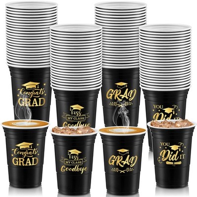 Yinder 120 Pcs Disposable Graduation Party Plastic Cups, 16 Oz Graduations
