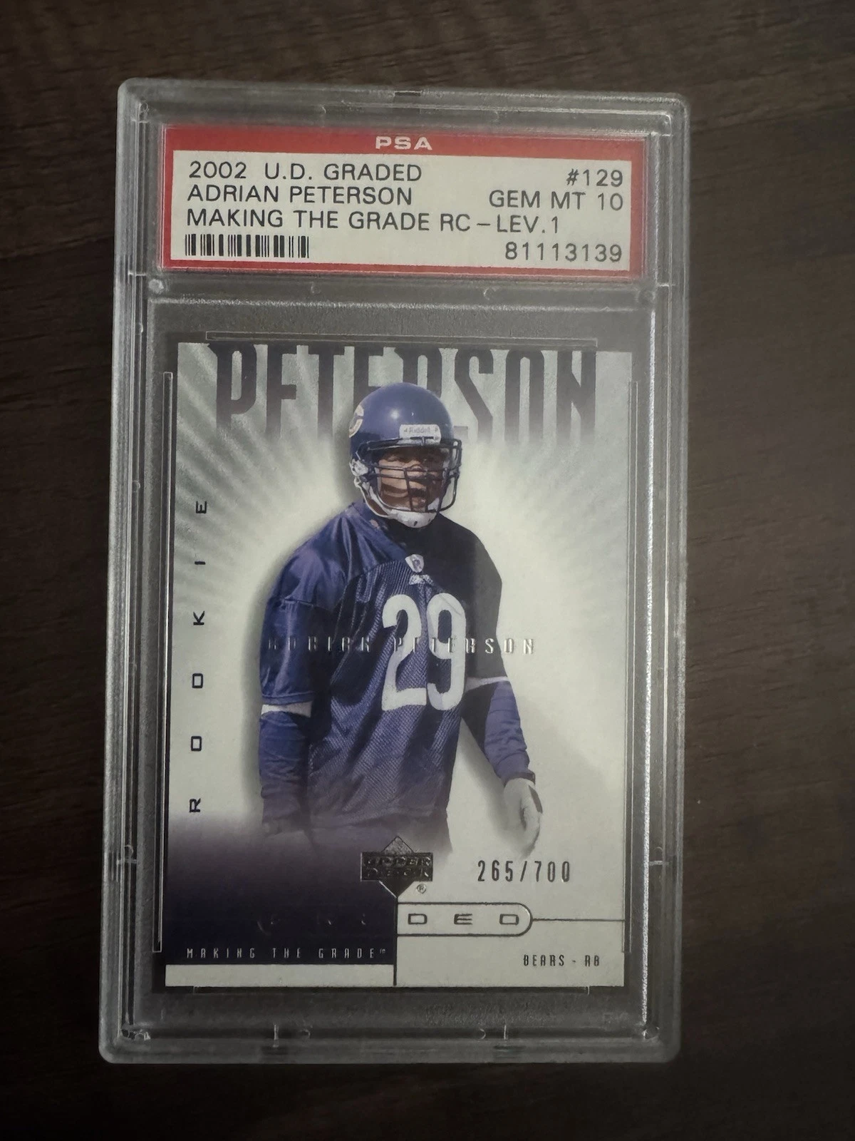 Adrian Peterson Upper Deck Graded #129 Making the Grade RC-Lev.1