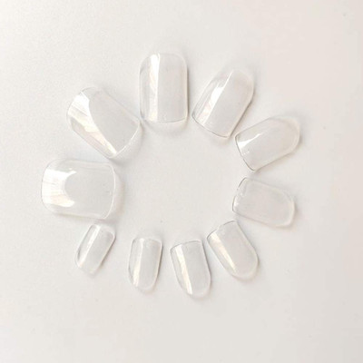 500Pcs Clear Short Square Full Cover Fake Nails Tips Artificial Acrylic False Na