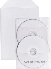 50 Clear CPP Plastic DVD Sleeves with Flap for 14mm Box Awork  2 disc...