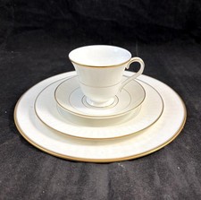 Waterford China Lismore Gold Group of Dinner Plate Salad Plate Cup  Saucer Set