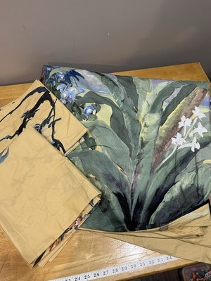 Williams Sonoma Home Painted Peacock King Duvet Yellow Heron Birds 2 Shams Keys