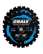 6-1/2 Inch 24 Teeth Wood Cutting Framing Circular Saw Blade, 5/8 Inch Arbor, ...