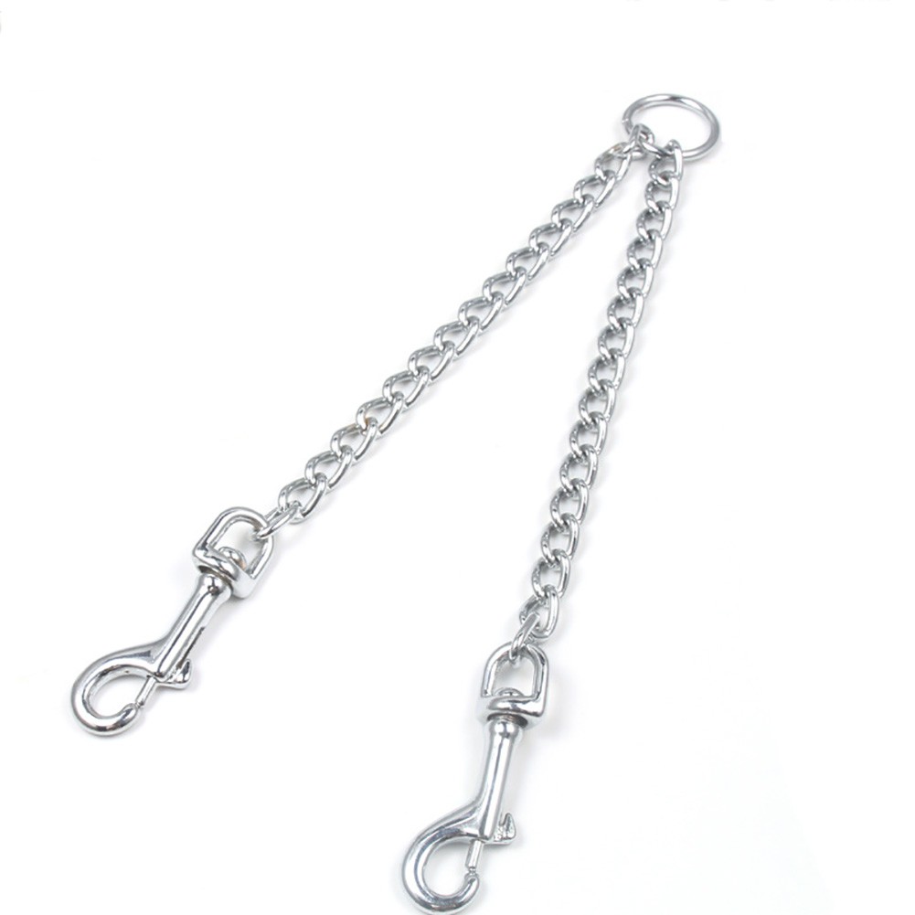 Double Metal Coupler Pet Dog Chain Leash For Large Medium Dogs Walking
