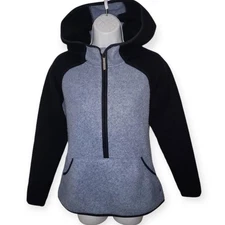 Smartwool Two-Tone Hooded Zip Pullover Jacket Cozy Fleece Sweater Woman's