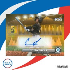2024 Bowman Ethan Salas Scouts' Top 100 Auto Gold Refractor /50 San Diego Padres