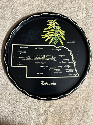 Vintage 11” Nebraska Metal Souvenir Tray - Picture 1 of 6