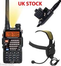 airsoft 2 Way Radio Set Kit Baofeng Uv-5R Headset Bowman Sordin Tan Black Green