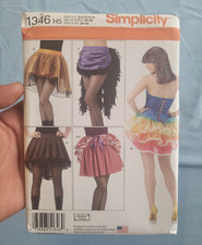 Simplicity 1346 Costume Assorted Skirts and Bustles Cosplay Size 6-14 Uncut