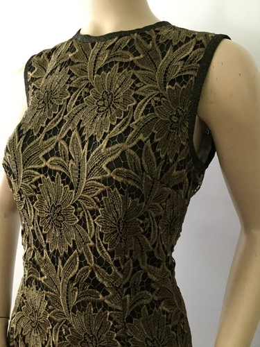 NEW ESCADA “Doniss” Embroidered Overlay Gold & Black Dress (Size 38) - $2195.00! - Picture 3 of 12