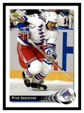 1992 Upper Deck #481 Peter Andersson - New York Rangers Rookie