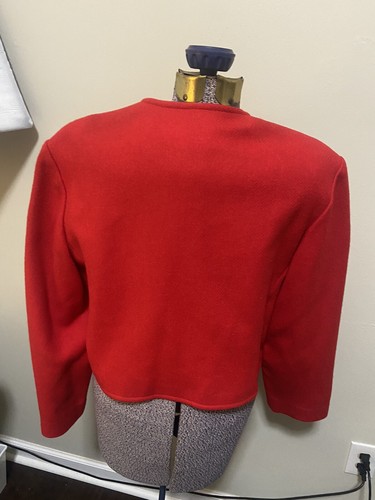 Pendleton Blazer Jacket Coat Unlined Button Up Red Wool Womens Sz 16 - Picture 4 of 12