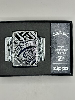 #ad Jack Daniels MultiCut Engraved Design High Polish Chrome Armor Zippo NEW 49869 $72.95