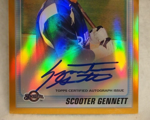 Scooter Gennett 2010 Bowman Chrome GOLD Refractor ROOKIE RC CARD REDS /50 HOT - Picture 2 of 3
