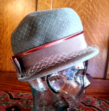 VTG 1950s Glenover Small Brim Fashion Gray Hat 100 Wool Ribbon Henry Pollak