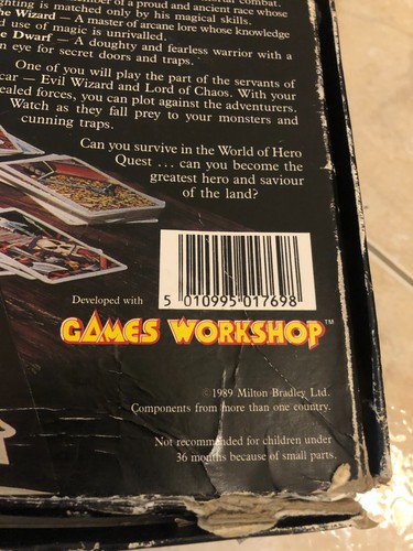 HERO QUEST MB 1989 First Edition Vintage Board Game - Foto 14 di 17