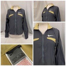 Nike Jacket Large Boys Gray Nylon Lined Full Zip Detachable Sleeve YGI N2-866